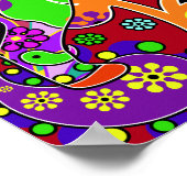 Farbenfrohe Retro Paisley Pop Poster (Ecke)