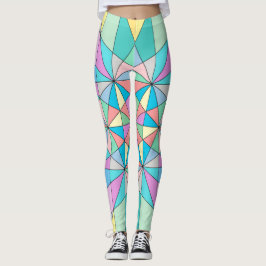 Farbenfrohe Retro Pastel Mosaic Triangle Star Patt Leggings