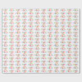 Farbenfrohe Retro Peace Joy & Liebe Weihnachten Fa Geschenkpapier (Flach)