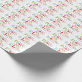 Farbenfrohe Retro Peace Joy & Liebe Weihnachten Fa Geschenkpapier (Ecke)