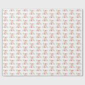 Farbenfrohe Retro Peace Joy & Liebe Weihnachten Geschenkpapier (Flach)