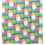 Farbenfrohe Retro Polka Dots Duschvorhang (Vorderseite)