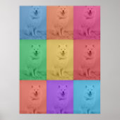 Farbenfrohe Retro-Pop Art Custom Dog Pet Foto Grid Poster (Vorne)