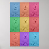 Farbenfrohe Retro-Pop Art Custom Dog Pet Foto Grid Poster (Vorne)
