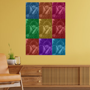 Farbenfrohe Retro Pop Art Wedding Custom Foto Grid Poster