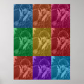 Farbenfrohe Retro Pop Art Wedding Custom Foto Grid Poster (Vorne)