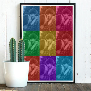 Farbenfrohe Retro Pop Art Wedding Custom Foto Grid Poster