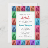 Farbenfrohe Retro Pop Modernes Foto Grill Einladung (Vorderseite)