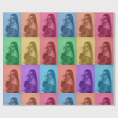 Farbenfrohe Retro Pop Modernes Foto Grill Geschenkpapier (Flach)