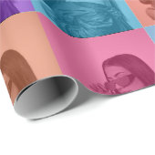 Farbenfrohe Retro Pop Modernes Foto Grill Geschenkpapier (Rolleneckpunkt)