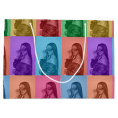 Farbenfrohe Retro Pop Modernes Foto Grill Große Geschenktüte (Rückseite)