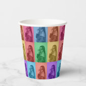 Farbenfrohe Retro Pop Modernes Foto Grill Pappbecher (Vorderseite)