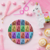 Farbenfrohe Retro Pop Modernes Foto Grill Pappteller (Party)