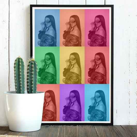 Farbenfrohe Retro Pop Modernes Foto Grill Poster