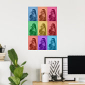 Farbenfrohe Retro Pop Modernes Foto Grill Poster (Heimbüro)