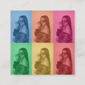 Farbenfrohe Retro Pop Modernes Foto Grill Quadratische Visitenkarte (Vorderseite)