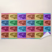 Farbenfrohe Retro Pop Modernes Foto Grill Strandtuch (Vorderseite)