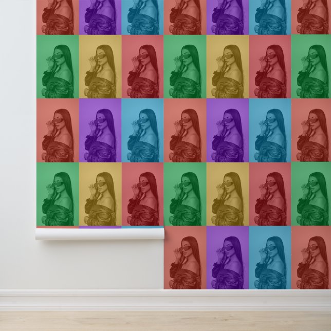 Farbenfrohe Retro Pop Modernes Foto Grill Tapete (Anwendung)