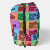 Farbenfrohe Retro Pop Modernes Foto Grill Waschbeutel (Rechts)