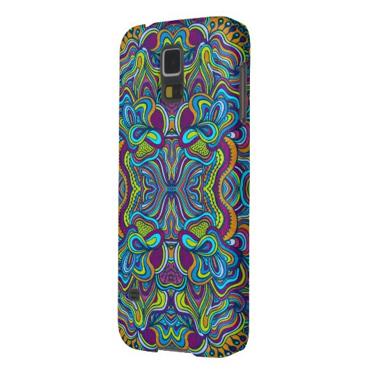 Farbenfrohe Retro Psychedelic Abstrakte Wirbel Case-Mate Samsung Galaxy Hülle (Rückseite Links)