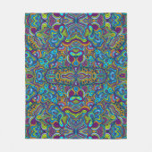 Farbenfrohe Retro Psychedelic Abstrakte Wirbel Fleecedecke (Vorderseite)