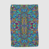 Farbenfrohe Retro Psychedelic Abstrakte Wirbel Golfhandtuch (Vorderseite)