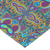 Farbenfrohe Retro Psychedelic Abstrakte Wirbel Kurzer Tischläufer (Ecke)