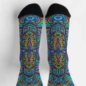 Farbenfrohe Retro Psychedelic Abstrakte Wirbel Socken (Oben)