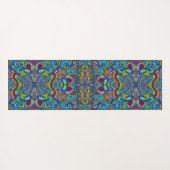 Farbenfrohe Retro Psychedelic Abstrakte Wirbel Yogamatte (Rückseite (Horizontal))