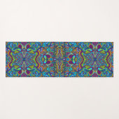 Farbenfrohe Retro Psychedelic Abstrakte Wirbel Yogamatte (Vorderseite (Horizontal))