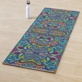 Farbenfrohe Retro Psychedelic Abstrakte Wirbel Yogamatte