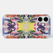 Farbenfrohe Retro Psychedelic Kaleidoskop Abstrakt Case-Mate iPhone Hülle (Rückseite (Horizontal))