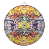 Farbenfrohe Retro Psychedelic Kaleidoskop Abstrakt Dartscheibe (vorne)