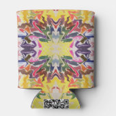 Farbenfrohe Retro Psychedelic Kaleidoskop Abstrakt Dosenkühler (Rückseite)