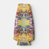 Farbenfrohe Retro Psychedelic Kaleidoskop Abstrakt Flaschenkühler (Vorderseite)