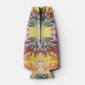 Farbenfrohe Retro Psychedelic Kaleidoskop Abstrakt Flaschenkühler (Rückseite)