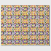 Farbenfrohe Retro Psychedelic Kaleidoskop Abstrakt Geschenkpapier (Flach)