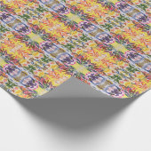 Farbenfrohe Retro Psychedelic Kaleidoskop Abstrakt Geschenkpapier (Ecke)