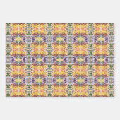 Farbenfrohe Retro Psychedelic Kaleidoskop Abstrakt Geschenkpapier Set (Vorderseite)