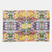 Farbenfrohe Retro Psychedelic Kaleidoskop Abstrakt Geschirrtuch (Horizontal)