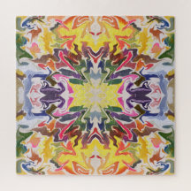 Farbenfrohe Retro Psychedelic Kaleidoskop Abstrakt