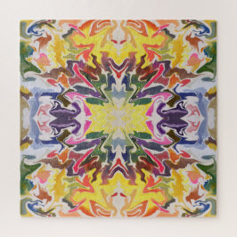 Farbenfrohe Retro Psychedelic Kaleidoskop Abstrakt Puzzle