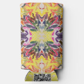 Farbenfrohe Retro Psychedelic Kaleidoskop Abstrakt Selters Dosenkühler (Rückseite)