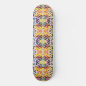 Farbenfrohe Retro Psychedelic Kaleidoskop Abstrakt Skateboard (Vorderseite)