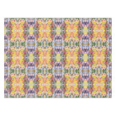 Farbenfrohe Retro Psychedelic Kaleidoskop Abstrakt Tischdecke (Vorderseite (Horizontal))