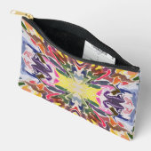 Farbenfrohe Retro Psychedelic Kaleidoskop Abstrakt Zubehörtasche (Offen)