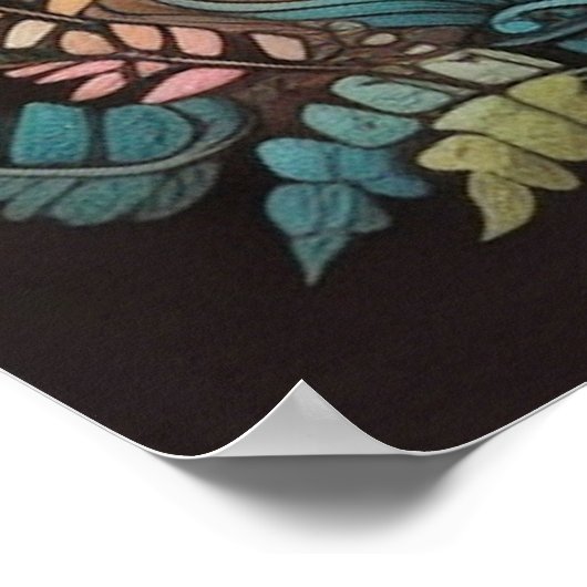 Farbenfrohe Retro Psychedelic Mushroom Illustratio Poster (Ecke)