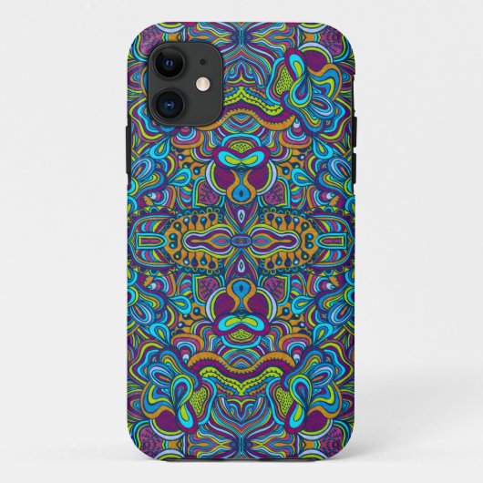 Farbenfrohe Retro Psychedelische Abstrakte Wirbel  Case-Mate iPhone Hülle (Rückseite)