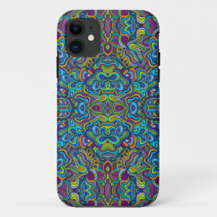 Farbenfrohe Retro Psychedelische Abstrakte Wirbel Case-Mate iPhone Hülle