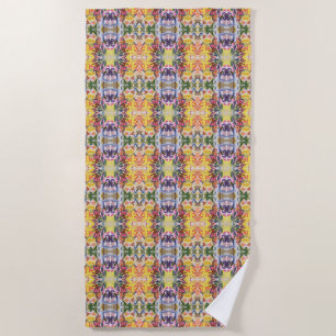 Farbenfrohe Retro-Psychedelische-Kaleidoskop-Abstr Strandtuch